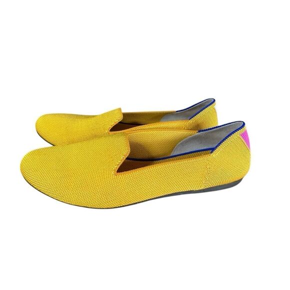 NEW Rothy’s The Almond Flat Yellow Knit Stripe Slip-On Shoes Size 8.5 - Picture 5 of 8